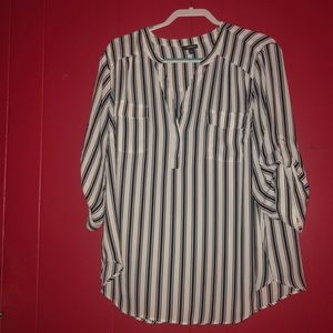 Black white striped tunic
